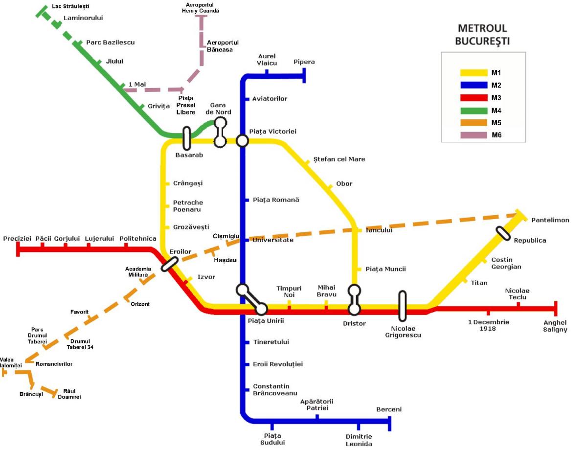 harta metrou bucuresti romania
