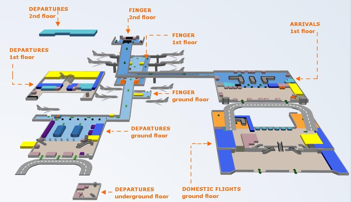 otp airport hartă