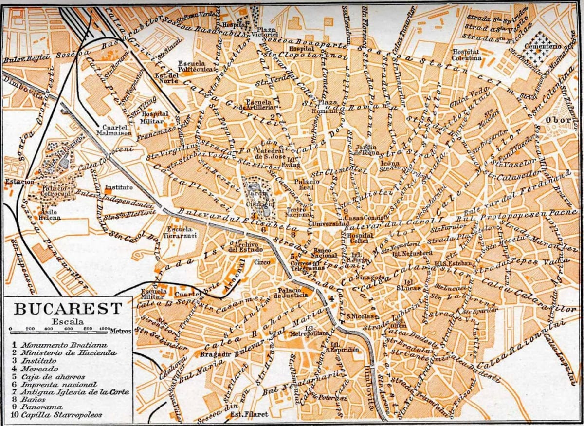 orașul vechi din bucurești hartă
