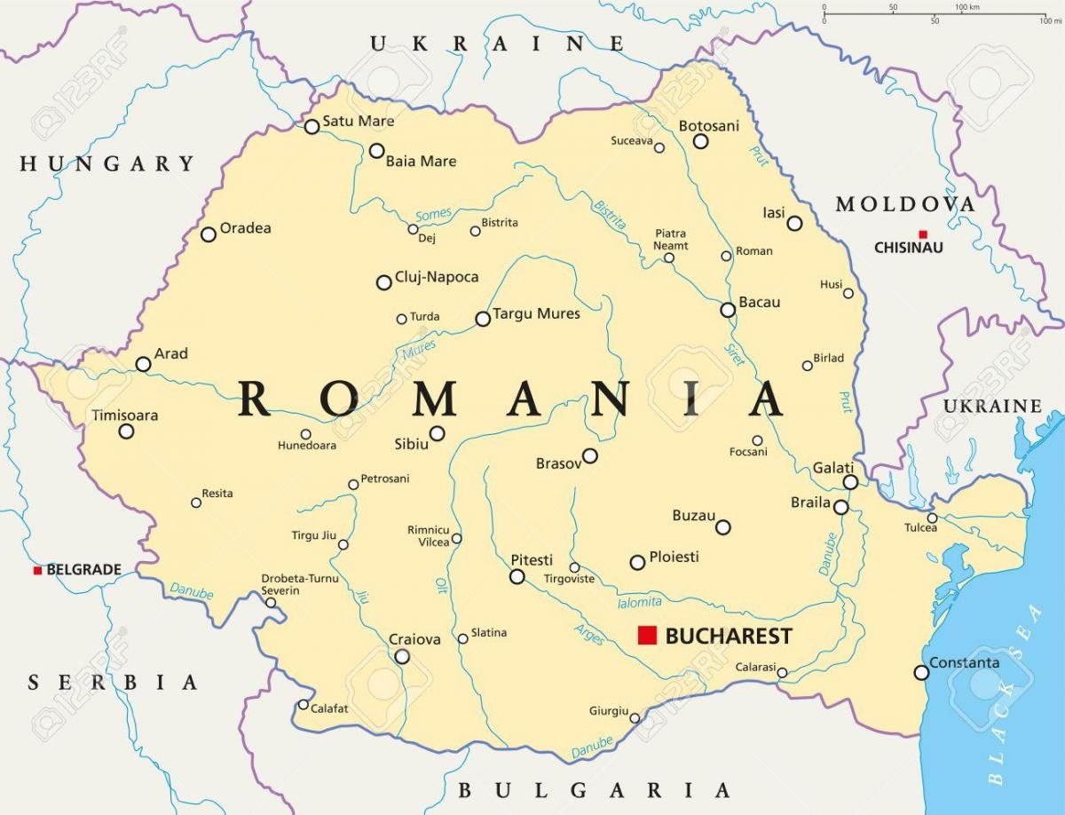 de capital din românia hartă